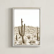 "Desert Cacti II" - Art Print in Gold Dust by Lisa Assenmacher - Framed