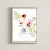 "Simplify" - Art Print in Coral Pink by Stephanie Ryan - Framed