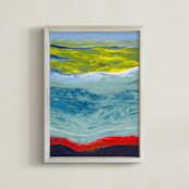 "Layers of Abstraction 1" - Art Print in Sea Blue by Camille Pietrow - Framed