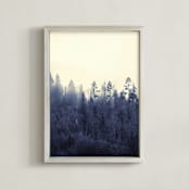 "Treeline 1, Coastal Fog" - Art Print in Pale Straw by Jacquelyn Sloane Siklos - Framed