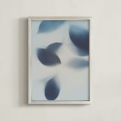 "Flora Obscura" - Art Print in Dusty Blue by Karen Kardatzke - Framed