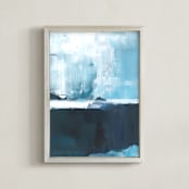 "Falling Waterfall" - Art Print in Waterfall Blue by AlisonJerry - Framed
