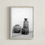 "Pottery No.2 b+w" - Art Print in black + white by Crystal Lynn Collins - Framed