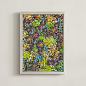 "Desert Flora" - Art Print in Succulent Green by Mariecor Agravante - Framed