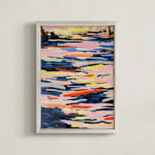 "Flux" - Art Print in Pale Pink by Kelly Johnston - Framed