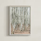 "Smooth forest" - Art Print in Calm Green by Lying on the grass - Framed
