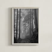 "Secret Forest No. 3" - Art Print in charcoal grey by Lynann Colligan - Framed