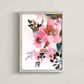 "Devoted Heart" - Art Print in Rosie Coral by Stephanie Ryan - Framed