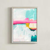 "This Magic Moment" - Art Print in cool blue by Karyn Denten - Framed
