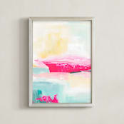 "Nothing Is Impossible" - Art Print in aqua blue by Karyn Denten - Framed