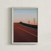 "October Moonrise" - Art Print in Sunset Red by Kate Baird - Framed
