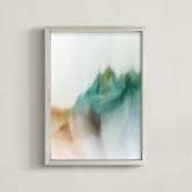 "Upward Motion" - Art Print in Teal by Karen Kardatzke - Framed