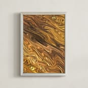 "Solar System Collection - Saturn's Titan" - Art Print in Saturn's Titan Yellow by Mariecor Agravante - Framed