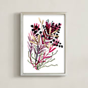 "I say hello" - Art Print in Burgundy by Aspa Gika - Framed