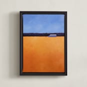 "Orange Wheat" - Art Print in Golden Orange by Carol C. Young - Framed Canvas