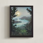 "Basalted" - Art Print in Dark Pine by Khara Ledonne - Framed Canvas