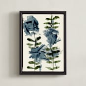 "Blue Mist No.1" - Art Print in Slate by Deborah Velasquez - Framed Canvas