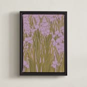 "Iris Garden" - Art Print in Dusty Lavender by Britt Friesell - Framed Canvas