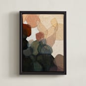 "Venn Triptych 1" - Art Print in Slate by Wendy Keller - Framed Canvas