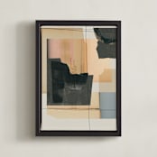 "Crossings 1" - Art Print in Peachy by Maja Cunningham - Framed Canvas