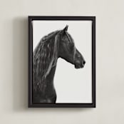 "Dark Horse" - Art Print in Black Onyx by Irene Suchocki - Framed Canvas