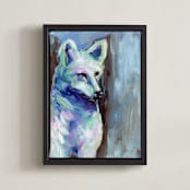 "Wild Hunter" - Art Print in Blue by Lauren Rutley - Framed Canvas