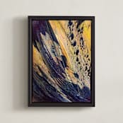 "Spring Papillons 1" - Art Print in Golden Yellow by Stacy Kron - Framed Canvas