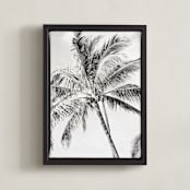 "2 Palms" - Art Print in Monochrome by Bree Madden - Framed Canvas