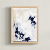 "Flowing Currents" - Art Print in Splashing Blue by Britt Mills - Framed Canvas