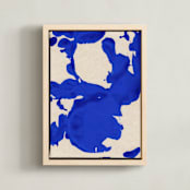 "Blue Ink Ocean" - Art Print in Ocean Blue by cyrille gulassa - Framed Canvas