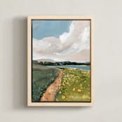 "Golden Hour" - Art Print in Olive by Lindsay Megahed - Framed Canvas