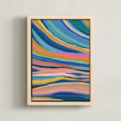 "Chromatic Dream 2" - Art Print in Rainbow by Carrie Moradi - Framed Canvas