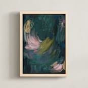 "Dreamscape 1" - Art Print in Midnight Green by Yaling Hou Suzuki - Framed Canvas