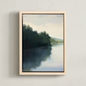 "Touching Water 1" - Art Print in Calm Water by Stephanie Goos Johnson - Framed Canvas