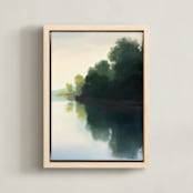 "Touching Water 2" - Art Print in Calm Water by Stephanie Goos Johnson - Framed Canvas