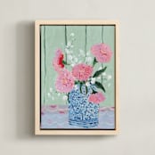"Garden Symphony No. 2" - Art Print in Dusty Rose by Lottie Aldarwish - Framed Canvas