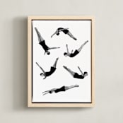 "divers" - Art Print in black and white by Leanne Friedberg - Framed Canvas