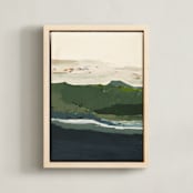 "Santa Cruz Mountains Abstract" - Art Print in slate navy blue by Caryn Owen - Framed Canvas