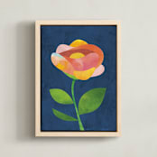 "Rose Fleur" - Art Print in deep green by sue prue - Framed Canvas