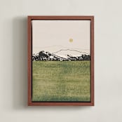 "Quiet Horizon" - Art Print in Golden Sage by Alisa Galitsyna - Framed Canvas