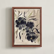 "Ethereal Night" - Art Print in Mocha Mousse by Ramya Rajiv - Framed Canvas