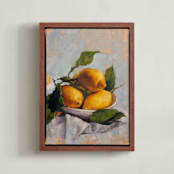 "Bowl of Lemons" - Art Print in Golden by Wendy Keller - Framed Canvas
