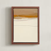 "August Haze 2" - Art Print in Mustard Yellow by Caryn Owen - Framed Canvas