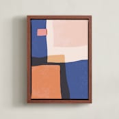 "Provence Abstract No. 2" - Art Print in ultra marine by Pippa Shaw - Framed Canvas