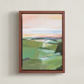 "Fields to Climb 2" - Art Print in Green Fields by AlisonJerry - Framed Canvas