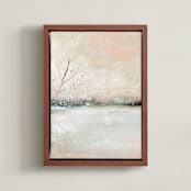 "Winter Walk 1" - Art Print in Peach by Lindsay Megahed - Framed Canvas