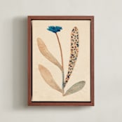 "Dream Garden Blooms 1" - Art Print in Glacier Blue by Alisa Galitsyna - Framed Canvas