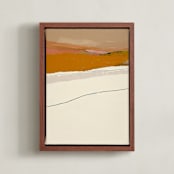 "August Haze 1" - Art Print in Mustard Yellow by Caryn Owen - Framed Canvas