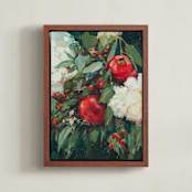 "Pomegranate" - Art Print in Crimson by Wendy Keller - Framed Canvas