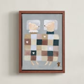 "Not a Creature Was Stirring" - Art Print in Winter Grey by Maja Cunningham - Framed Canvas